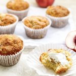 Photograph of Peach and Vanilla Muffins with Mascarpone Cheese