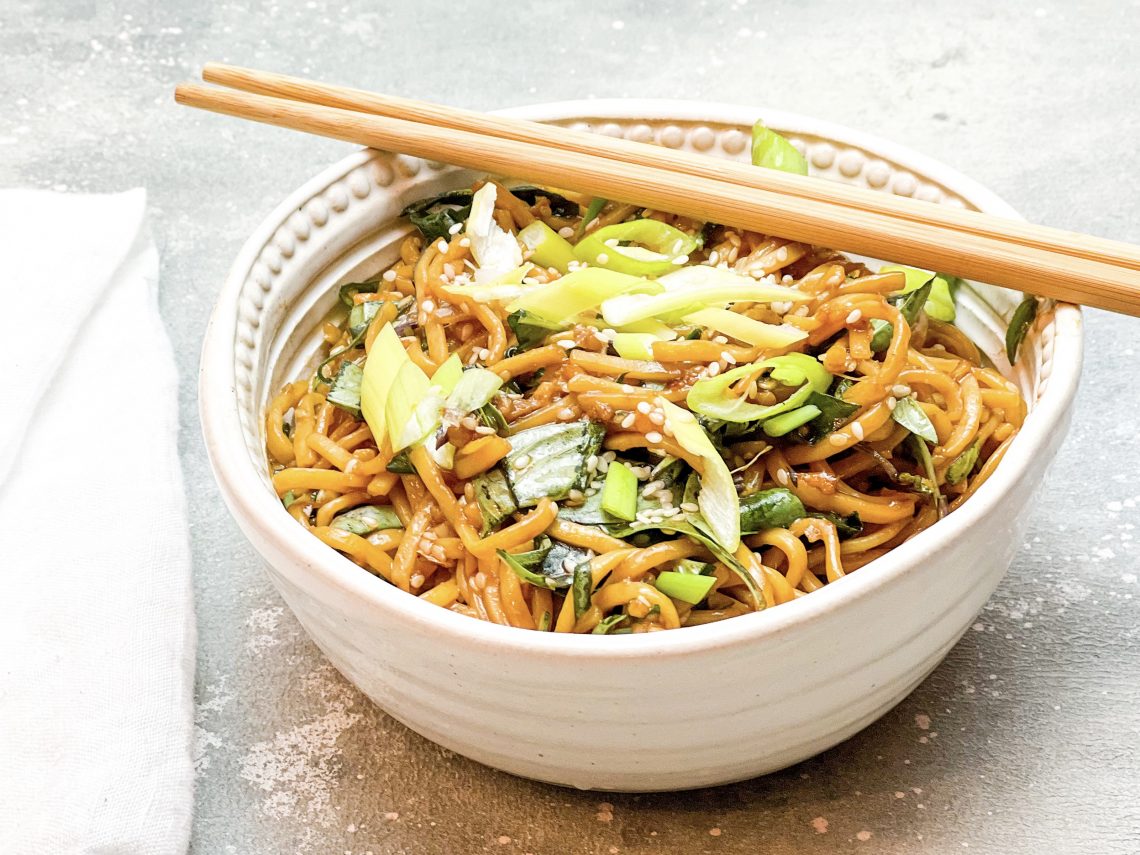 Photograph of Sesame Ginger Noodles with Chilli, Garlic and Coriander