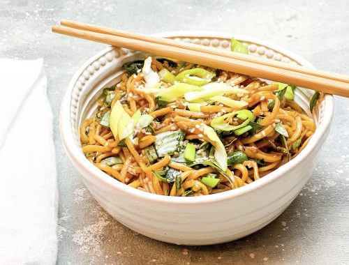 Photograph of Sesame Ginger Noodles with Chilli, Garlic and Coriander