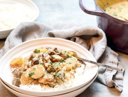 Photograph ofMassaman Beef Curry with Red Onion and Tamarind