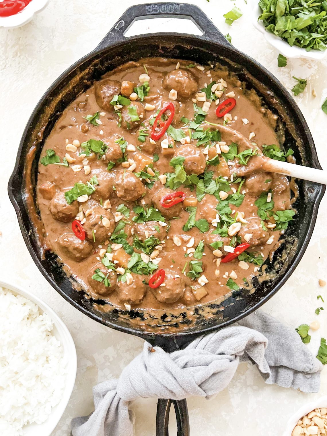 Photograph of Massaman Meatball Curry with Tamarind and Peanut Butter