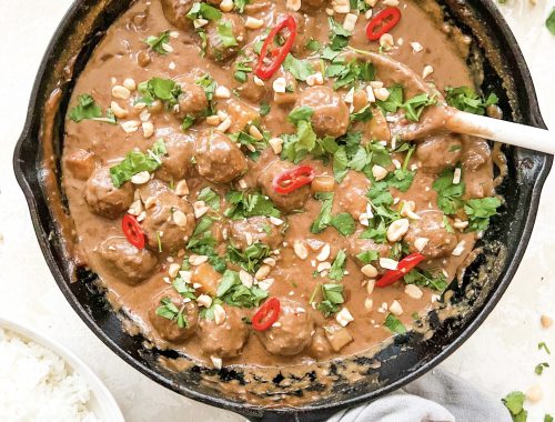 Photograph of Massaman Meatball Curry with Tamarind and Peanut Butter