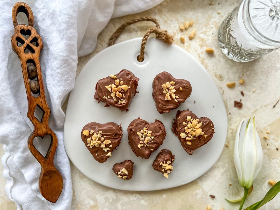 Photograph of Chocolate Peanut Butter Hearts for Saint Dwynwen