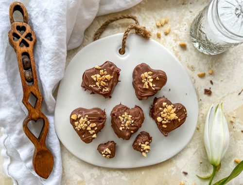 Photograph of Chocolate Peanut Butter Hearts for Saint Dwynwen
