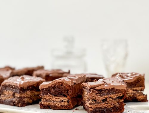 Photograph of Tim Tam Brownies with Vegemite
