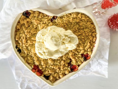 Photograph of Plum Crumble with Vanilla
