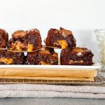 Chocolate Brownies with Caramel Squares and Sea Salt