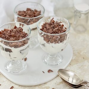 Photograph of Chocolate Brownie and Greek Yoghurt Layered Dessert
