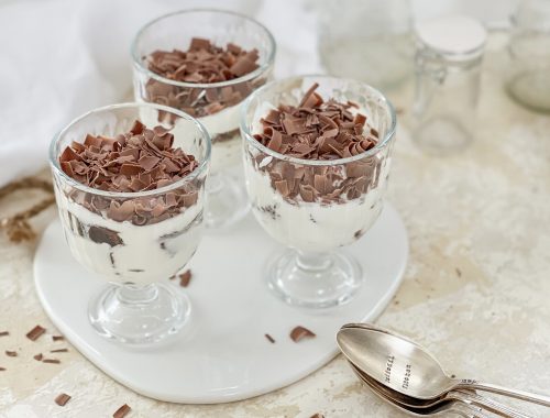 Photograph of Chocolate Brownie and Greek Yoghurt Layered Dessert