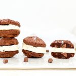 Photograph of Double Chocolate Brownie Cookie Ice Cream Sandwiches