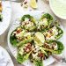 Photograph of Platinum Jubilee Chicken Tikka with a Curried Mayonnaise and Yoghurt Sauce, Fresh Mango, Pomegranate Seeds and Pistachio