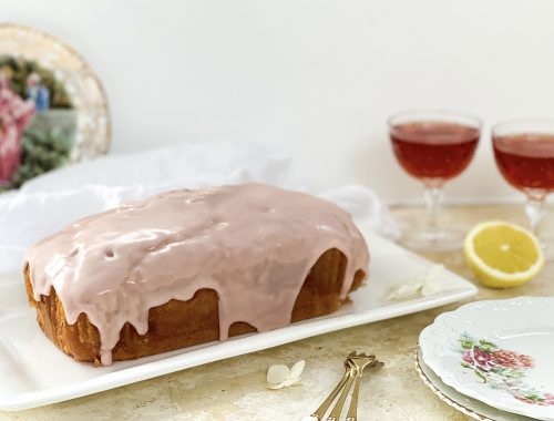 Photograph of Vegan Lemon and Dubonnet Drizzle Cake