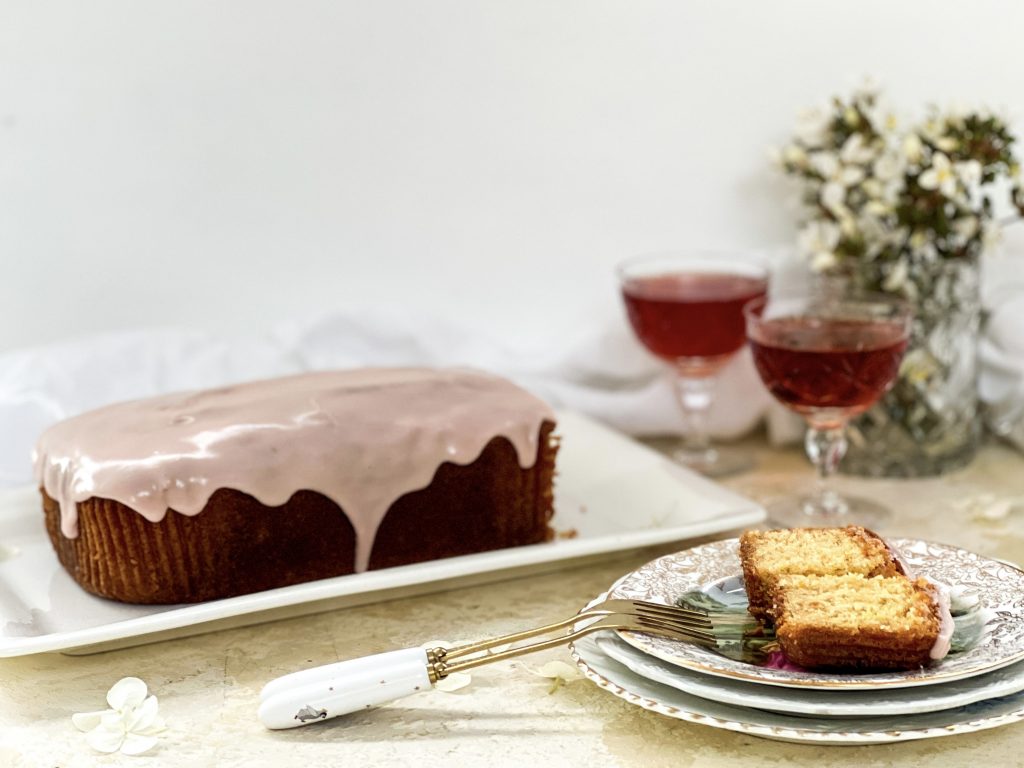 Photograph of Lemon and Dubonnet Drizzle Cake