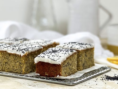 Photograph of Lemon and Poppyseed Blondies