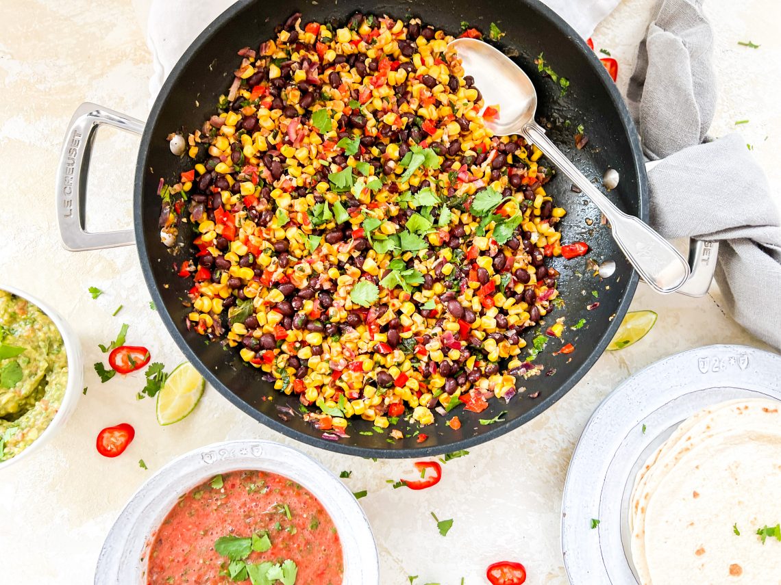 Photograph of Warm Mexican Sweetcorn and Black Bean Salad