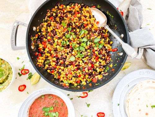 Photograph of Warm Mexican Sweetcorn and Black Bean Salad