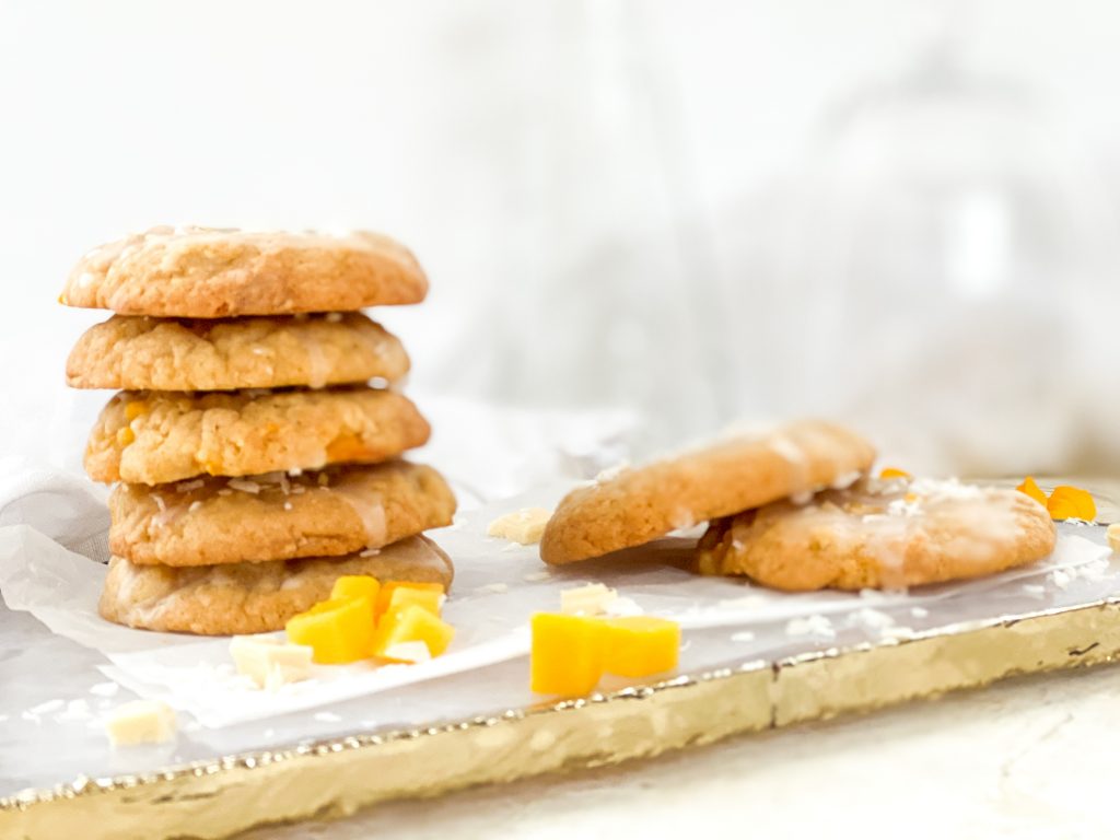 Photograph of Mango, Coconut and White Chocolate Cookies with Lemon