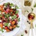 Photograph of Roast Sweet Potato, Fresh Cherry and Goat's Cheese Salad with Cranberries, Pecan Nuts and Pickled Red Onion