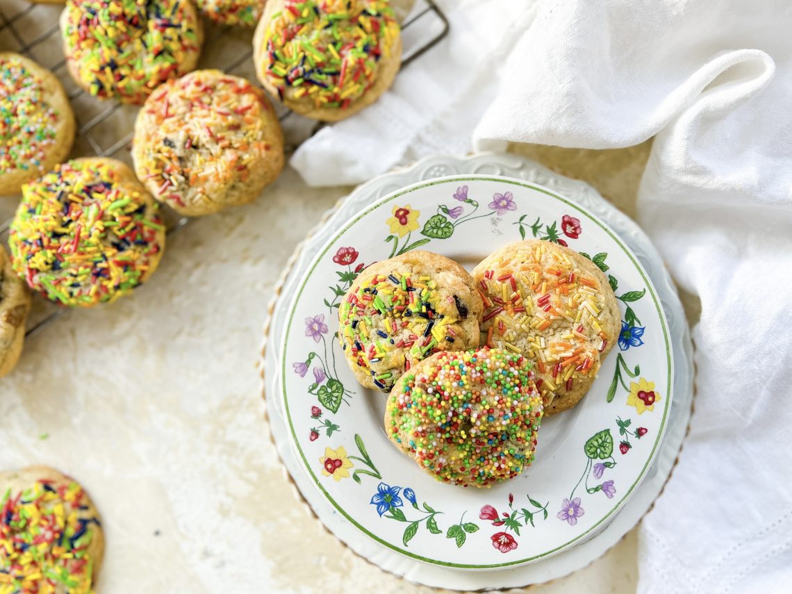 Photograph of 'Love is Love' Cookies with White Chocolate, Cranberries and Pistachio Nuts