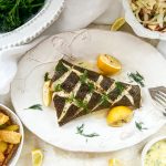 Oven-Baked Halibut with Norwegian Butter Sauce/Sandefjordsmor