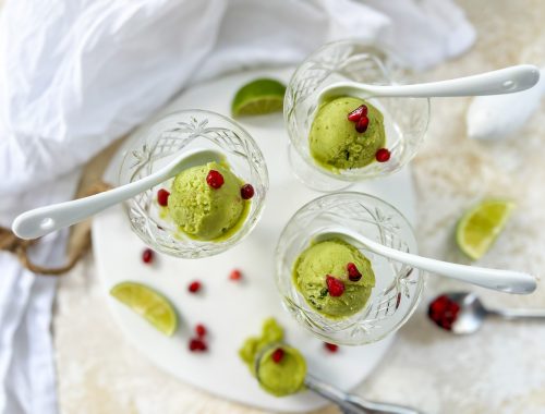 Photograph of Avocado and Lime Sorbet