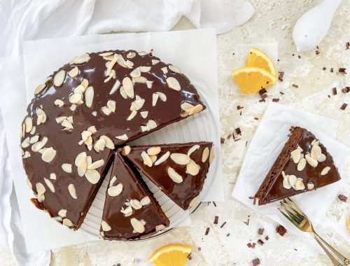 Photograph of Chocolate and Almond Cake with Orange