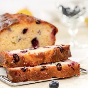 Photograph of French Lemon Yoghurt Cake with Blueberries