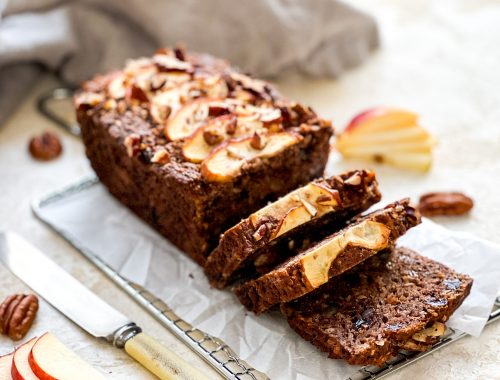 Photograph of Vegan and Gluten Free Apple, Pecan and Sultana Loaf