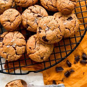 Photograph of Peanut Butter and Dark Chocolate Chip Cookies - gluten and dairy free