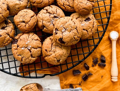 Photograph of Peanut Butter and Dark Chocolate Chip Cookies - gluten and dairy free