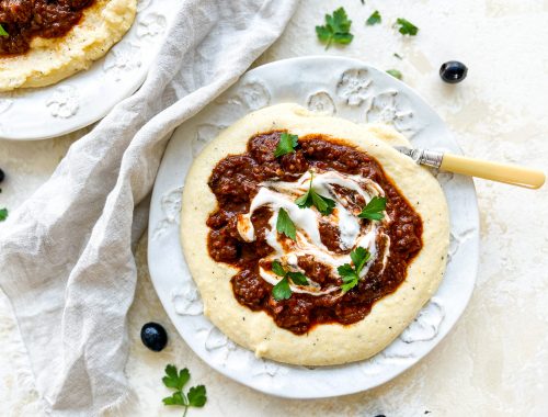 Photograph of Beef Cooked in Guinness with Black Olives and Prunes