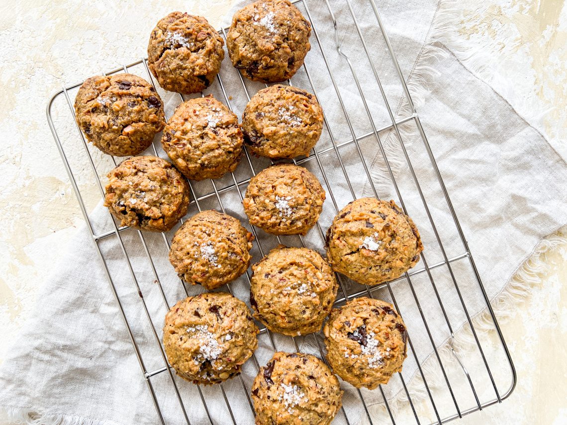 Photograph of Peanut Butter and Dark Chocolate Chip Cookies – Vegan, Gluten Free, No Processed Sugar