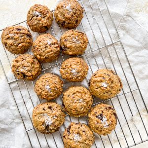 Photograph of Peanut Butter and Dark Chocolate Chip Cookies – Vegan, Gluten Free, No Processed Sugar