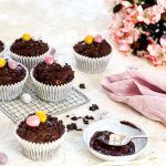 Double Chocolate Chip Muffins with Chocolate Streusel and Chocolate Mini Eggs