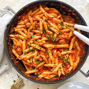 Photograph of Italian Sausage Ragù with Tomatoes, Fennel Seeds and Chilli