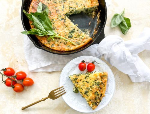 Photograph of Coronation Crustless Quiche with Spinach and Broad Beans