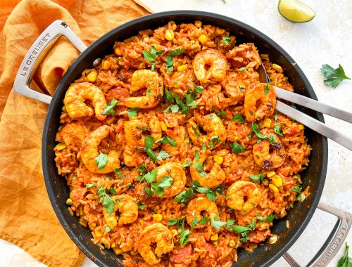 Photograph of Chicken Jambalaya with Chorizo and Prawns