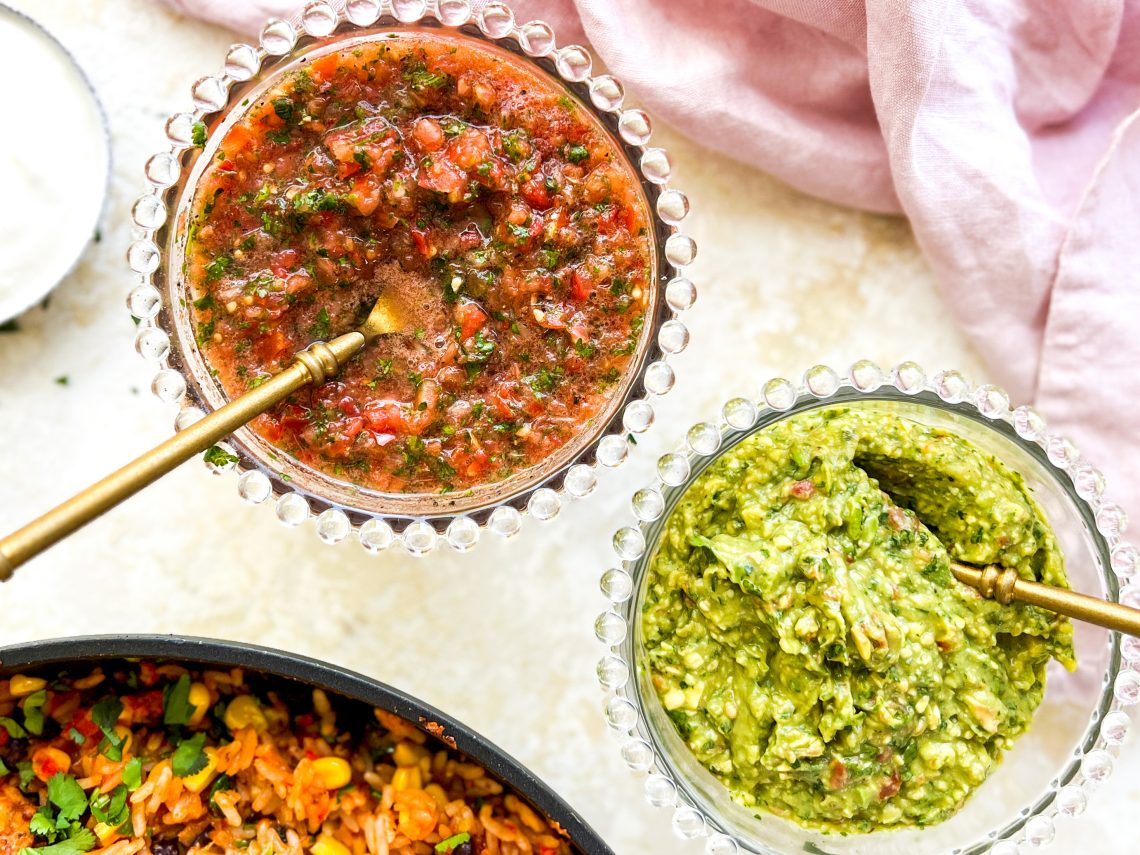 Photograph of Fresh Tomato Salsa and Guacamole