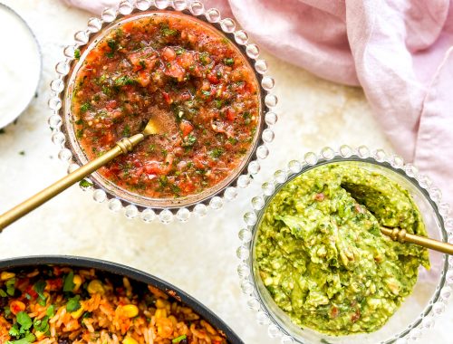 Photograph of Fresh Tomato Salsa and Guacamole