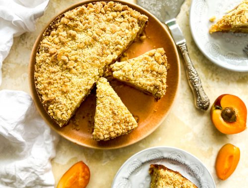 Photograph of Maple Roast Apricot and Almond Streusel Cake