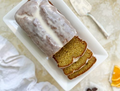 Photograph of Orange and Cardamom Drizzle Cake with Olive Oil and Yoghurt