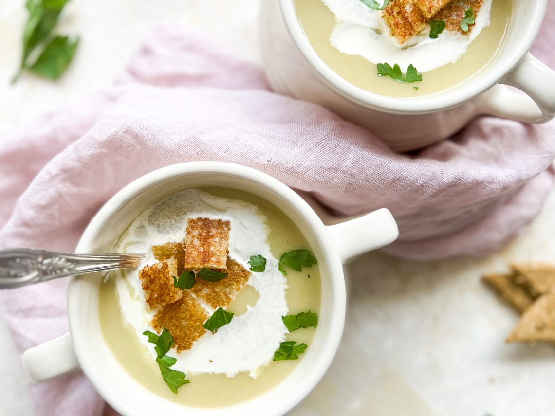 Photograph of Cream of Cauliflower and Broccoli Soup