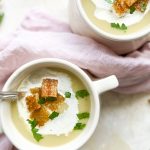 Photograph of Cream of Cauliflower and Broccoli Soup