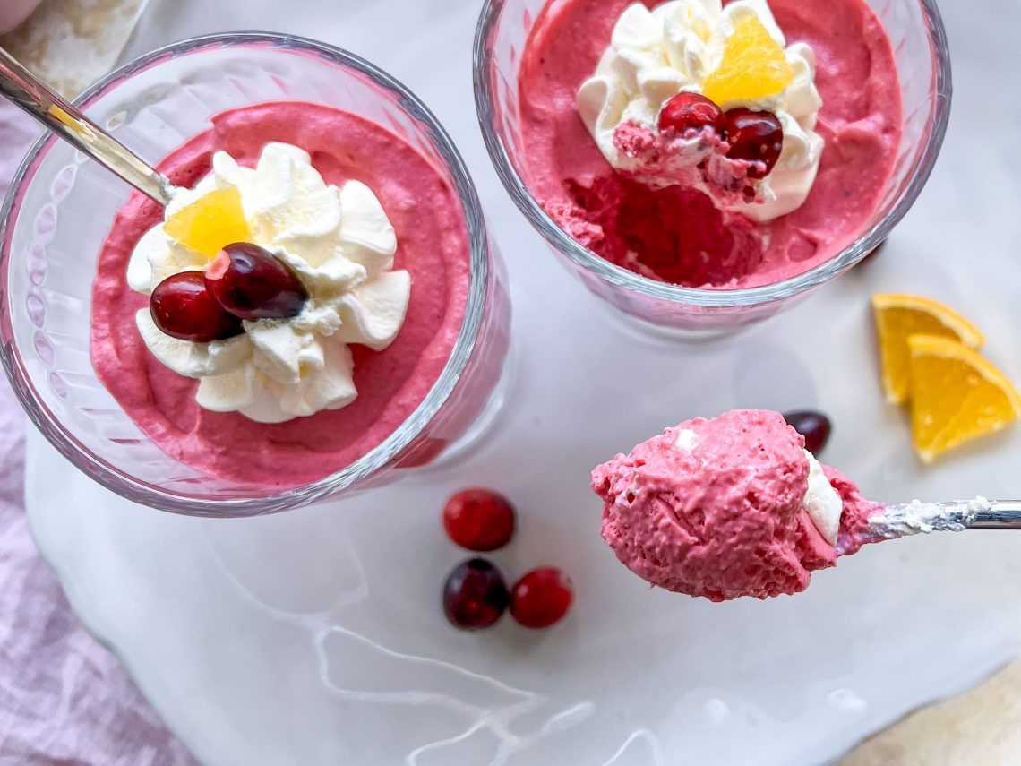 Photograph of Cranberry and Orange Mousse