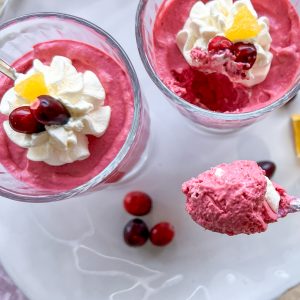 Photograph of Cranberry and Orange Mousse