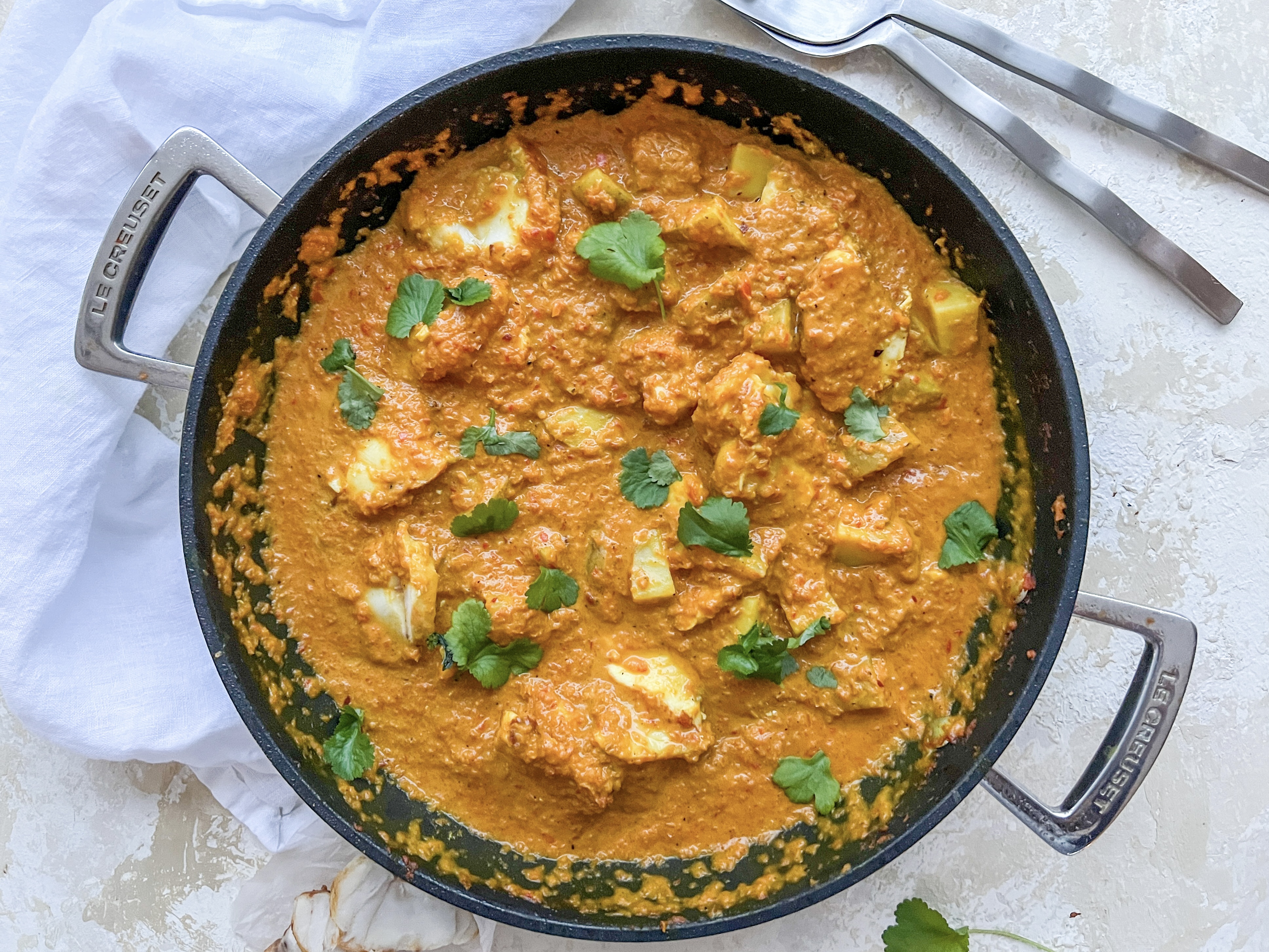 Photograph of Belizean Monkfish Curry or 'Poor Man's Lobster' Curry