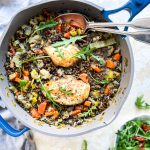 One-Pan Chicken and Puy Lentils with Leek, Carrots, Fresh Herbs and Lemon