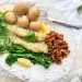 Photograph of Delia’s Roasted Salmon Fillets with Crusted Basil Pesto Topping