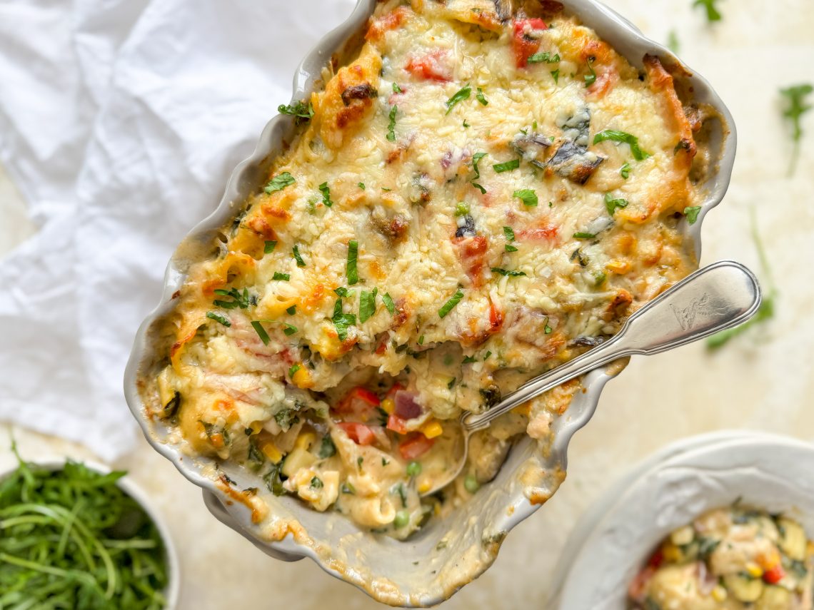 Photograph of Tuna Pasta Bake with Lots of Veggies