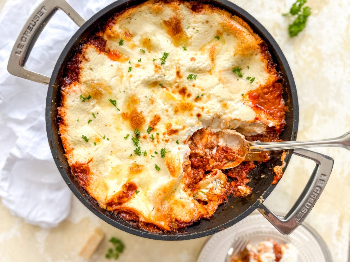 Photograph of Quick Lasagne with a Creamy Mascarpone Topping